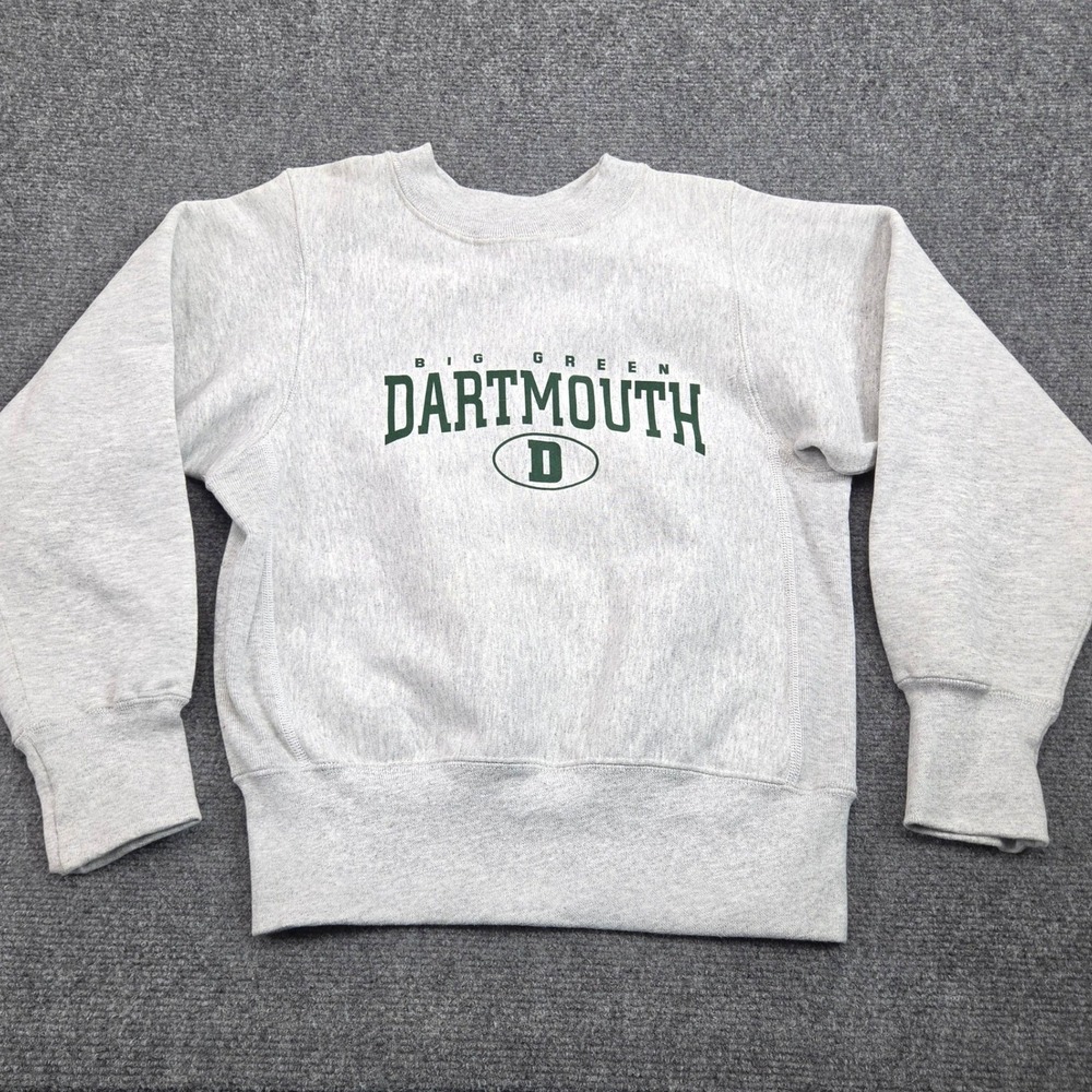 Vintage Dartmouth Big Green Sweatshirt Kids M Gray Crewneck 90s USA Ivy League
